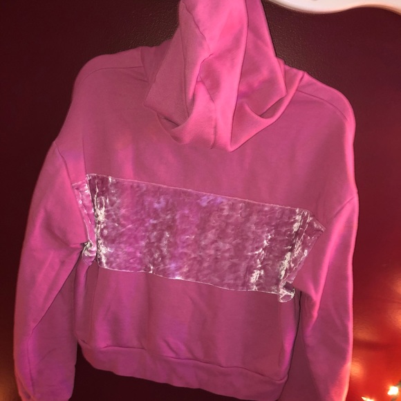PINK Velvet Accent Stitch Sleeve Hoodie - Picture 4 of 4